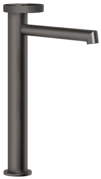 PF63306#707 Gessi Anello Mengkraan Wastafel hoog, lange uitloop zonder waste met buigzame aansluitslangen Geb. Zwart Metaal PVD