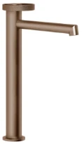 GESSI Anello Mitigeur lavabo réhaussé, bec long, sans vidage, avec flexibles de raccordement. Cuivre Brossé PVD