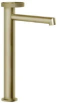 Gessi Anello Mitigeur lavabo rehaussé, bec long, sans vidage, avec flexibles de raccordement. laiton brossé PVD