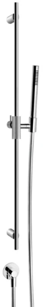 GESSI Anello Barre de douche complète avec douchette anticalcaire, flexibles 1,50 m et sortie murale coudée. chromé