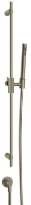 GESSI Anello Barre de douche complète avec douchette anticalcaire, flexibles 1,50 m et sortie murale coudée. Finox Brushed Nickel