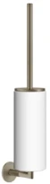 GESSI Anello Accessories Porte-balayette mural blanche. Finox Brushed Nickel