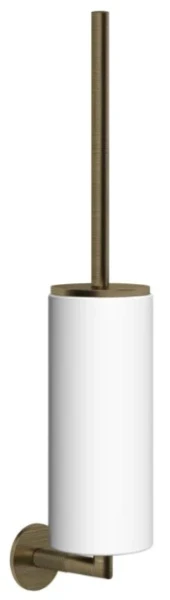 Gessi Anello Accessoires Porte-brosse mural blanc. Antique Laiton