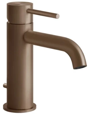GESSI Flessa Mitigeur lavabo, avec vidage et flexibles de raccordement. Cuivre Brossé PVD
