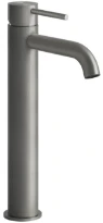 Gessi Flessa Mitigeur lavabo rehaussé, bec court. Sans vidage, avec flexibles de raccordement. Steel Brushed