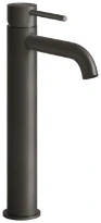 Gessi Flessa Mitigeur lavabo rehaussé, bec court. Sans vidage, avec flexibles de raccordement. Black Metal Brossé PVD