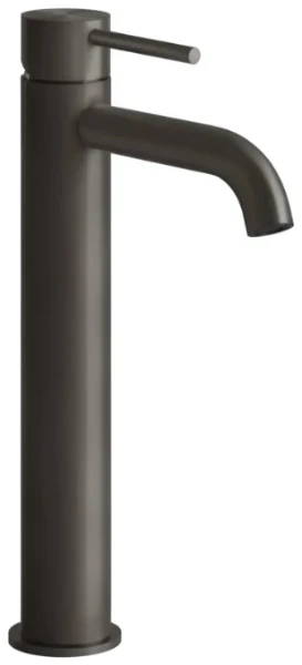 Gessi Flessa Mitigeur lavabo rehaussé, bec court. Sans vidage, avec flexibles de raccordement. Black Metal Brossé PVD
