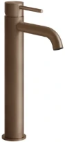 GESSI Flessa Mitigeur lavabo réhaussé, bec court. Sans vidage, avec flexibles de raccordement. Cuivre Brossé PVD