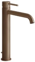 Gessi Flessa Mitigeur lavabo rehaussé, bec long. Avec vidage et flexibles de raccordement. Cuivre Brossé PVD