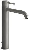 GESSI Flessa Mitigeur lavabo réhaussé, bec long. Avec vidage et flexibles de raccordement. Steel Brushed