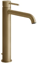 GESSI Flessa Mitigeur lavabo réhaussé, bec long. Avec vidage et flexibles de raccordement. Warm Bronze Br. PVD