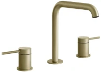 GESSI Flessa Mélangeur trois trous hauteur moyenne sans vidage avec flexibles de raccordement Brushed Brass PVD