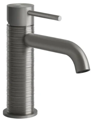 Gessi Trame Mitigeur lavabo, sans vidage, avec flexibles de raccordement. Steel Brushed