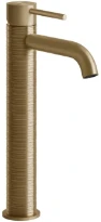 GESSI Trame Mitigeur lavabo réhaussé, bec court. Sans vidage, avec flexibles de raccordement. Warm Bronze Br. PVD
