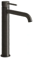 GESSI Trame Mitigeur lavabo réhaussé, bec long. Sans vidage, avec flexibles de raccordement. Black Metal Brossé PVD