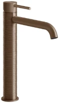 GESSI Trame Mitigeur lavabo réhaussé, bec long. Sans vidage, avec flexibles de raccordement. Cuivre Brossé PVD