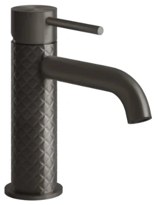 GESSI Intreccio Mitigeur lavabo, sans vidage, avec flexibles de raccordement. Black Metal Brossé PVD