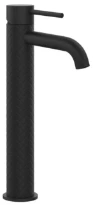 GESSI Intreccio Mitigeur lavabo réhaussé, bec court. Sans vidage, avec flexibles de raccordement. Noir XL