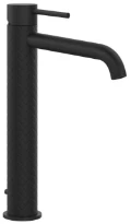 GESSI Intreccio Mitigeur lavabo réhaussé, bec long. Avec vidage et flexibles de raccordement. Noir XL