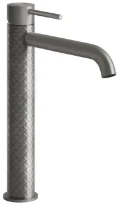 Gessi Intreccio Mitigeur lavabo rehaussé, bec long. Sans vidage, avec flexibles de raccordement. Steel Brushed
