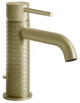 GESSI Meccanica Mitigeur lavabo, avec vidage et flexibles de raccordement. Brushed Brass PVD