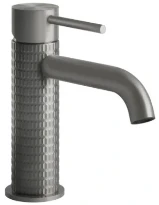 GESSI Meccanica Mitigeur lavabo, sans vidage, avec flexibles de raccordement. Steel Brushed