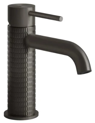 GESSI Meccanica Mitigeur lavabo, sans vidage, avec flexibles de raccordement. Black Metal Brossé PVD