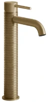 GESSI Meccanica Mitigeur lavabo réhaussé, bec court. Sans vidage, avec flexibles de raccordement. Warm Bronze Br. PVD