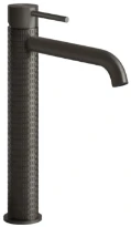 GESSI Meccanica Mitigeur lavabo réhaussé, bec long. Sans vidage, avec flexibles de raccordement. Black Metal Brossé PVD