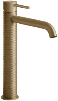GESSI Meccanica Mitigeur lavabo réhaussé, bec long. Sans vidage, avec flexibles de raccordement. Warm Bronze Br. PVD