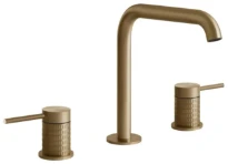 GESSI Meccanica Mélangeur lavabo trois trous sans vidage, avec flexibles de raccordement Warm Bronze Br. PVD