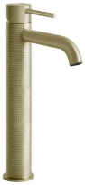 GESSI Cesello Mitigeur lavabo réhaussé, bec court. Sans vidage, avec flexibles de raccordement. Brushed Brass PVD