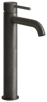 GESSI Cesello Mitigeur lavabo réhaussé, bec court. Sans vidage, avec flexibles de raccordement. Black Metal Brossé PVD