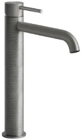 GESSI Cesello Mitigeur lavabo réhaussé, bec long. Sans vidage, avec flexibles de raccordement. Steel Brushed