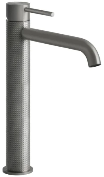 GESSI Cesello Mitigeur lavabo réhaussé, bec long. Sans vidage, avec flexibles de raccordement. Steel Brushed