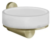 GESSI 316Accessories Porte-savon mural blanc. Brushed Brass PVD