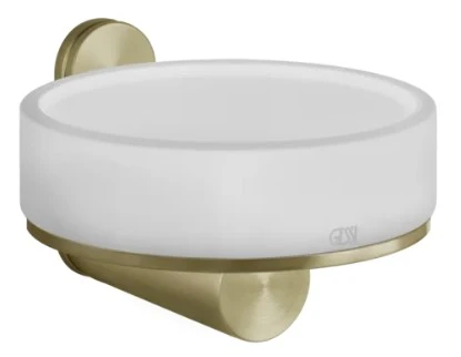 GESSI 316Accessories Porte-savon mural blanc. Brushed Brass PVD