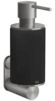 GESSI 316Accessories Distributeur de savon liquide mural noir. Steel Brushed