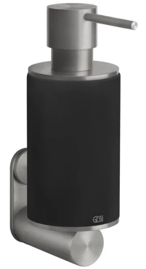 GESSI 316Accessories Distributeur de savon liquide mural noir. Steel Brushed