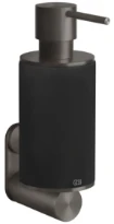 GESSI 316Accessories Distributeur de savon liquide mural noir. Black Metal Brossé PVD