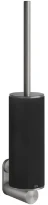 GESSI 316Accessories Porte-balayette mural noir. Steel Brushed