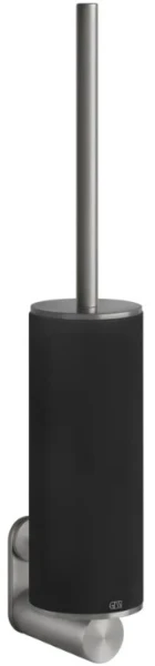 GESSI 316Accessories Porte-balayette mural noir. Steel Brushed