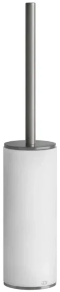 GESSI 316Accessories Porte-balayette à poser blanche. Steel Brushed