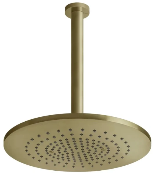 GESSI Shower316 Douchette au plafond avec bras orientable, longueur à la demande. Brushed Brass PVD
