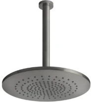Gessi Shower316 douche de tête plafond avec bras orientable, longueur à la demande. Steel Brushed