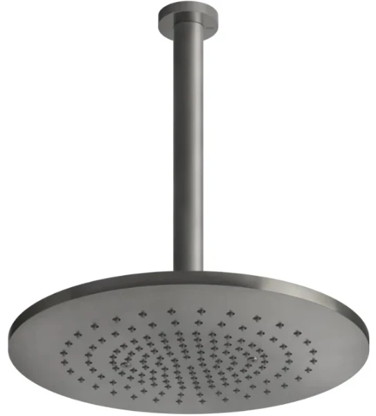 Gessi Shower316 douche de tête plafond avec bras orientable, longueur à la demande. Steel Brushed