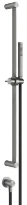 GESSI Shower316 Barre de douche complète avec douchette anticalcaire, flexibles 1,50 m et sortie murale coudée. Steel Brushed
