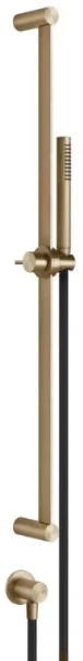 Gessi Shower316 Glijstang met wateraansluitpunt, antikalk-handdouche en buigzame slang 1,50 m Warm Bronze Br. PVD
