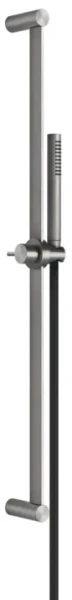 GESSI Shower316 Barre de douche complète avec douchette anticalcaire, flexibles 1,50 m Steel Brushed