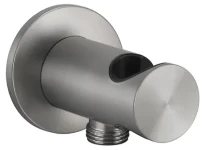 Gessi Shower316 Sortie murale coudée avec support fixe pour douchette. Steel Brushed